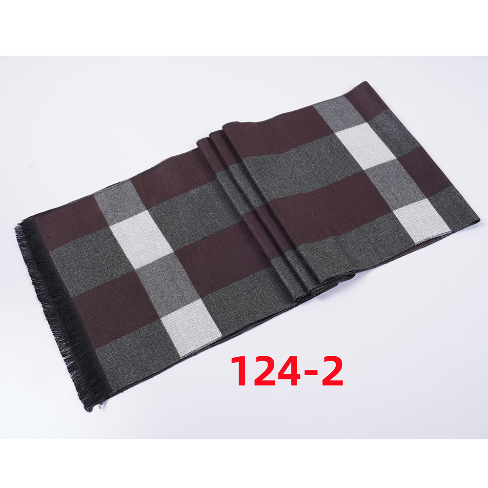 Autumn And Winter New Men's Scarf Lattice Warm Europe And The United States Simple Business Leisure Young Neck Factory Direct Sales Wholesale 2024 Striped Scarf Wholesale Customization details Picture