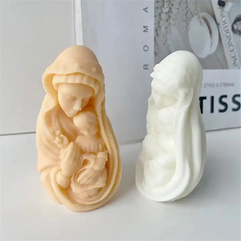 Virgin Mary Holding Baby Scented Candle, Soy wax, home smokeless atmosphere, table candlestick, decorative item, scented candle, Christmas tree candle, Scented candle, birthday candle, electronic candle, scented candle, scented candle pic 2