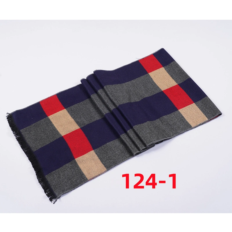 Autumn And Winter New Men's Scarf Lattice Warm Europe And The United States Simple Business Leisure Young Neck Factory Direct Sales Wholesale 2024 Striped Scarf Wholesale Customization