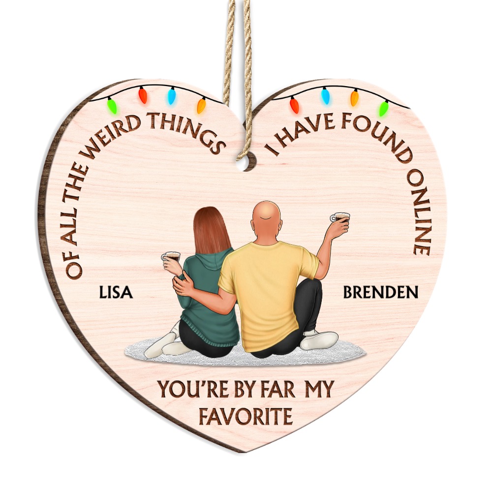 木制情侣爱心挂件汽车挂件装饰品详情1