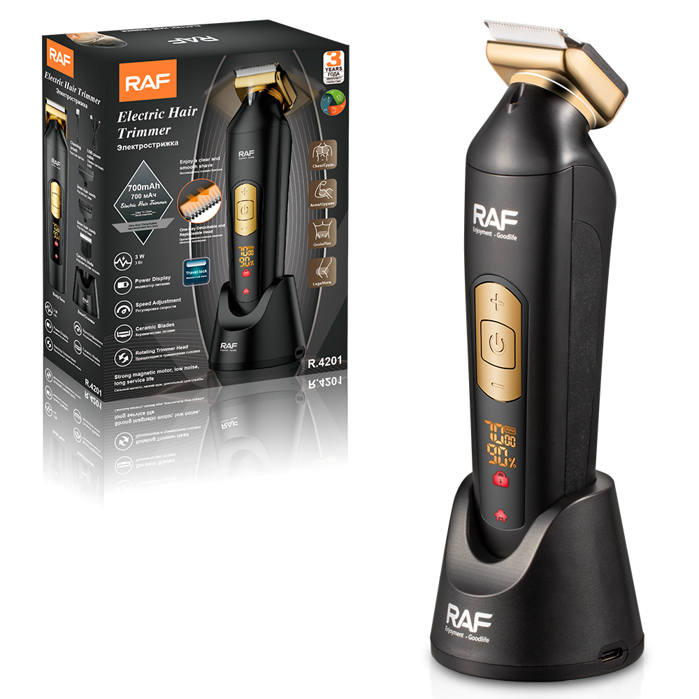 RAF Cross-border electric hair clipper, multi-functional electric clipper, hair shaving set, electric clipper, intelligent display and rotation details Picture