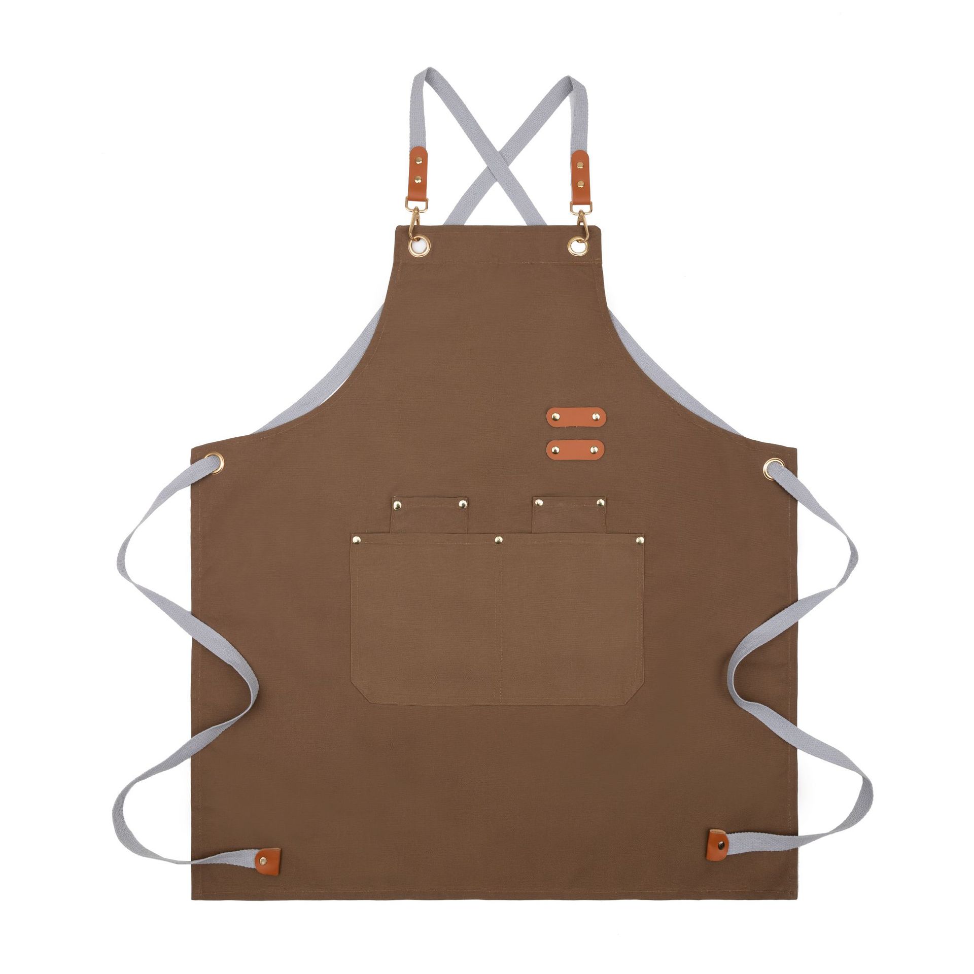 Wholesale of polyester-cotton aprons for foreign trade, waterproof work clothes for men and women in kitchens, coffee shops, milk tea shops and restaurants, and printed logos Specification image