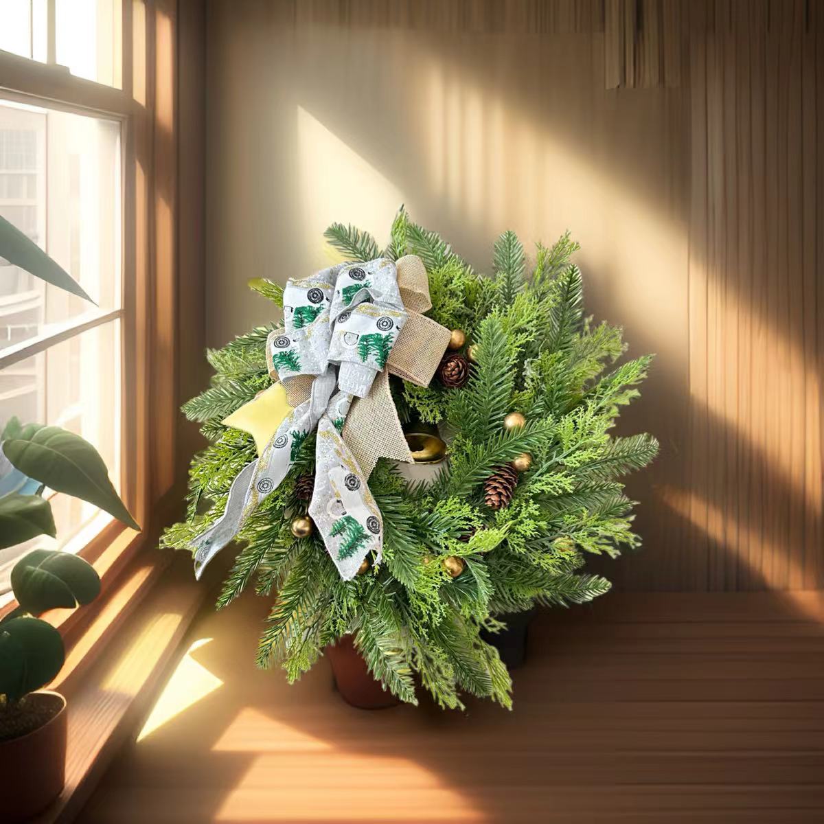 禅意花/仿真迎客松/泡沫花泡沫/毛线钩织/金丝球菊仿真花产品图