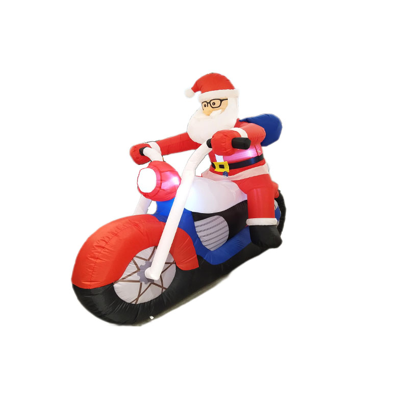 Cool Santa Claus factory direct sales, just in time for Christmas inflatable 1.8M motorcycle elder wholesale