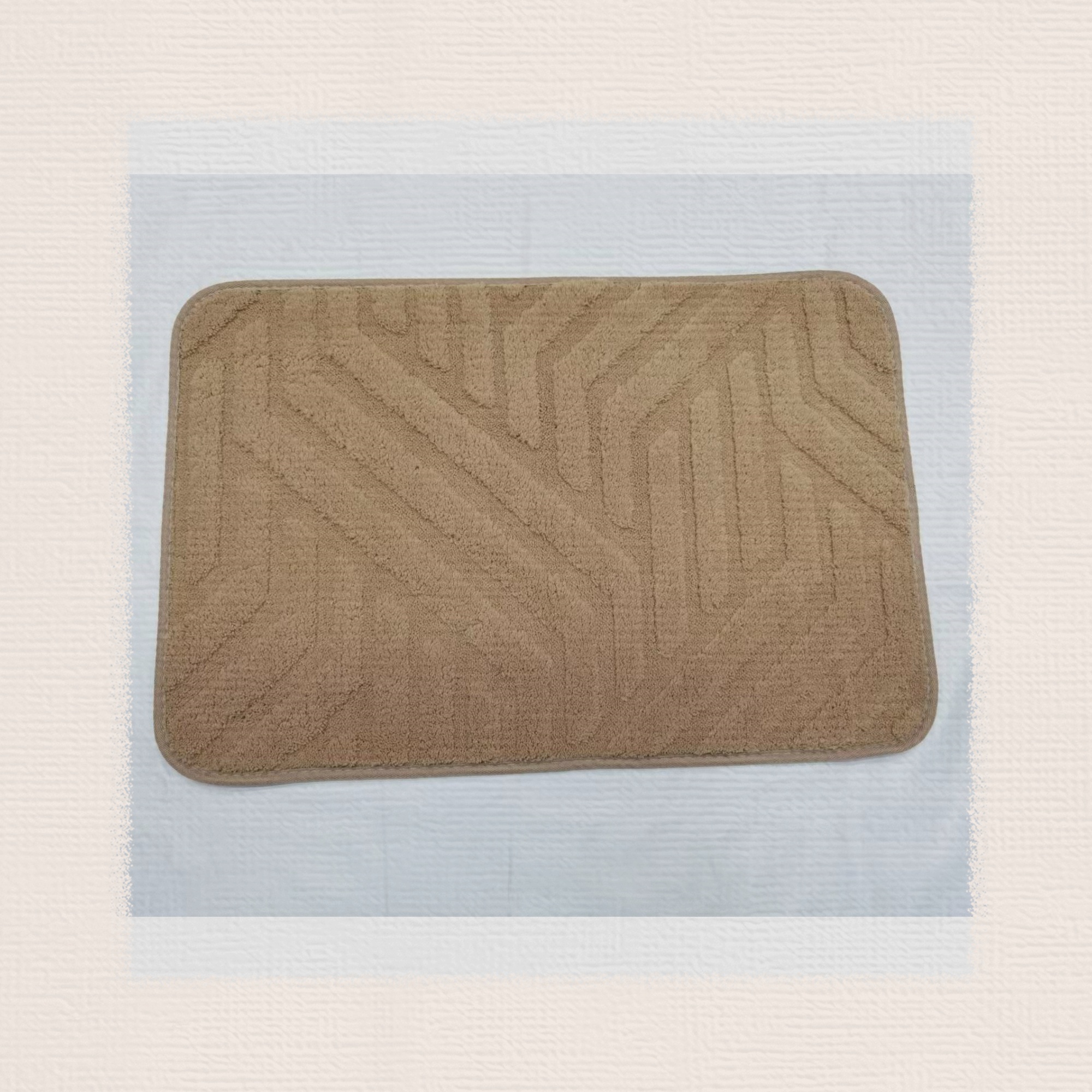 Plain jacquard floor mat, toilet 3-piece set, foot mat, carpet, bathroom absorbent anti-slip mat, kitchen mat, bedside blanket, living room blanket, standard 5 colors, TPR anti-slip base, 50*80+50*40CM series Item Picture