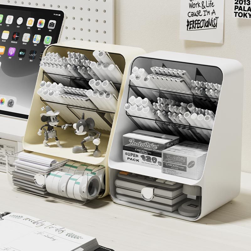 Y218-A2515斜插式学生文具收纳盒办公室书桌置物架化妆品收纳盒