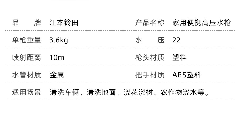 洗车机无线锂电小家电便携高压水枪洗车水枪多功能充电式高压水枪详情3