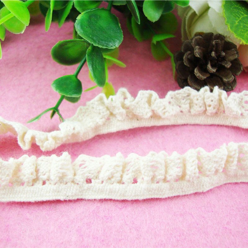 1.6cm elástico cordón de algodón encaje descuento niños escote puños ropa accesorios de pelo accesorios de sombrero hecho a mano DIY en stock details Picture
