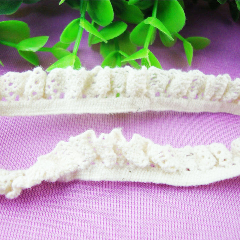 1.6cm elástico cordón de algodón encaje descuento niños escote puños ropa accesorios de pelo accesorios de sombrero hecho a mano DIY en stock Item Picture