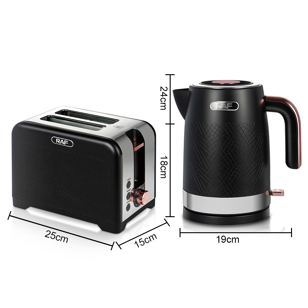 RAF European standard cross-border water bottle toaster set, household double-decker charter breakfast machine and 1.7L household water bottle R.19002 Specification image