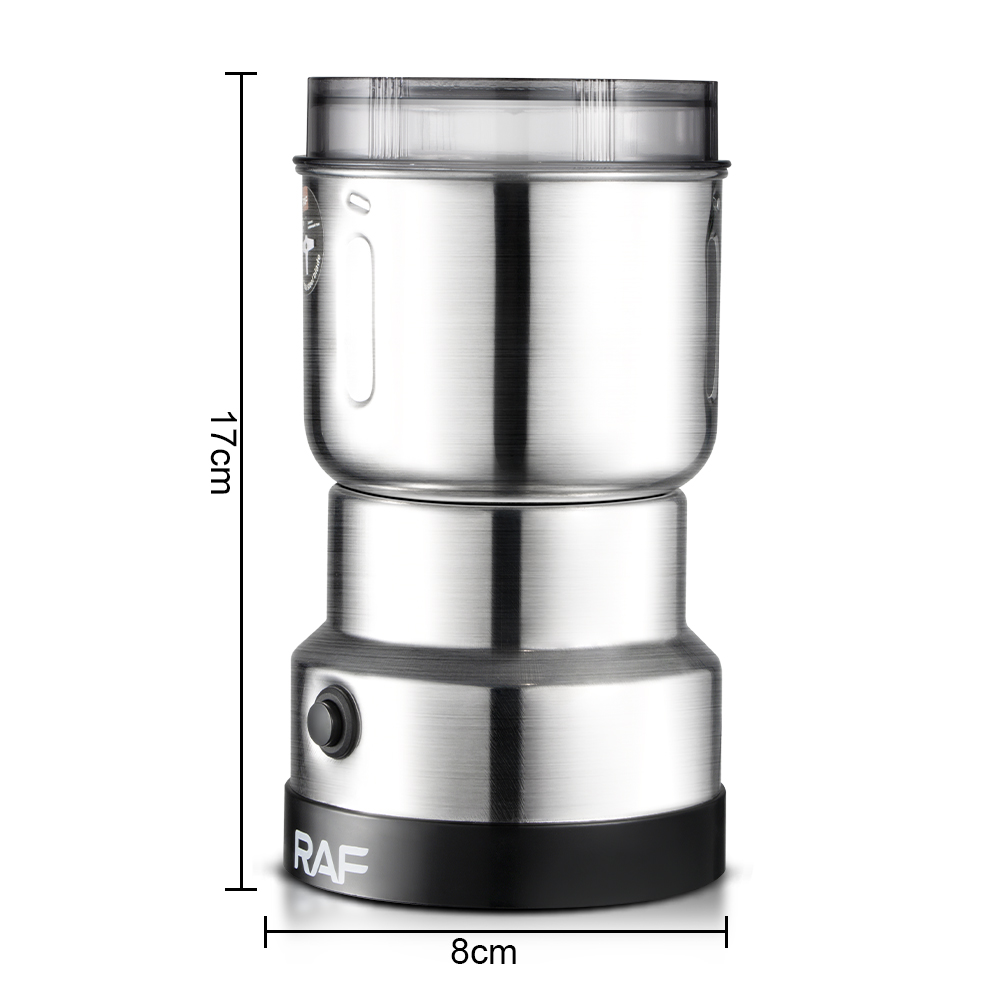 RAF European standard electric bean grinder, dry grinder, household lightweight grinding cup, portable coffee bean grinding machine Specification image