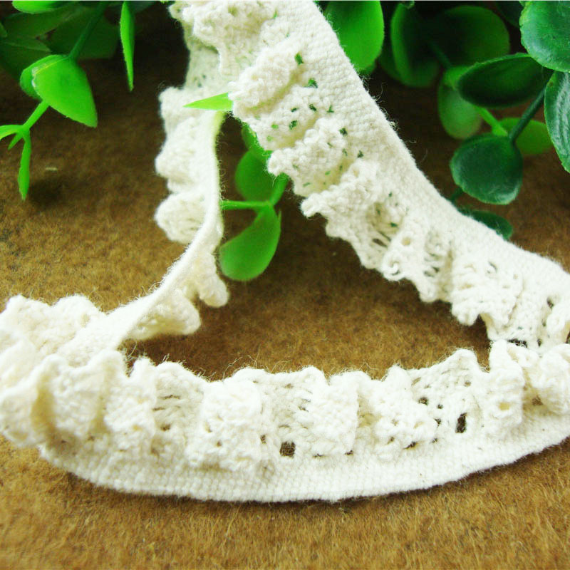 1.6cm elástico cordón de algodón encaje descuento niños escote puños ropa accesorios de pelo accesorios de sombrero hecho a mano DIY en stock Application Scenario