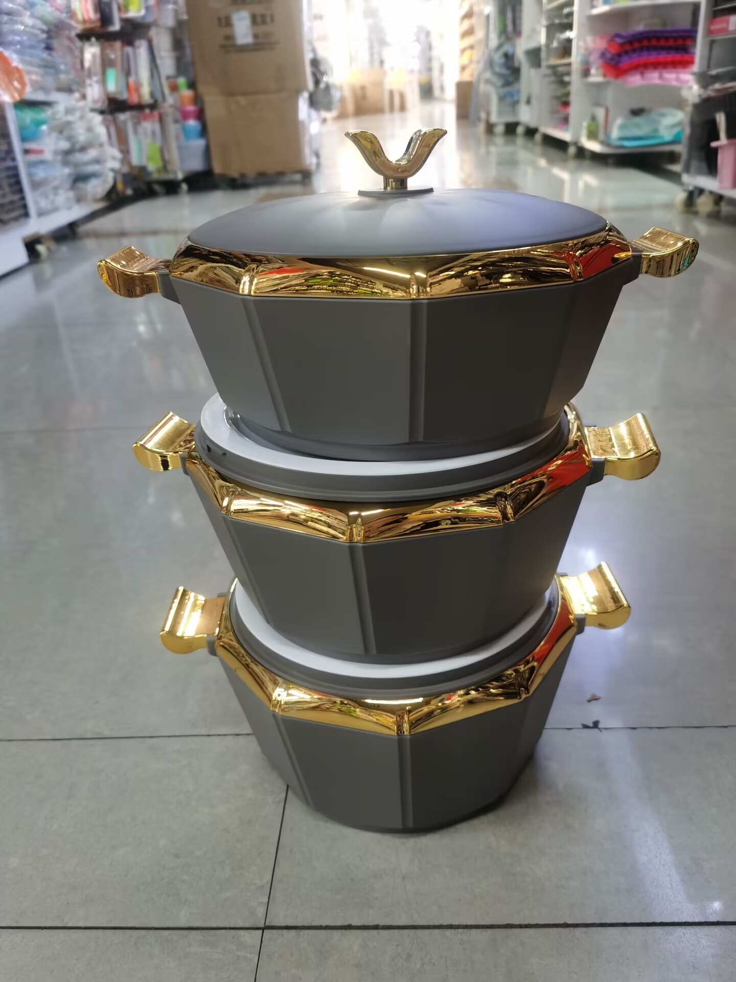 3-piece set of marble lunch box, insulated lunch box 002, stainless steel lunch box details Picture