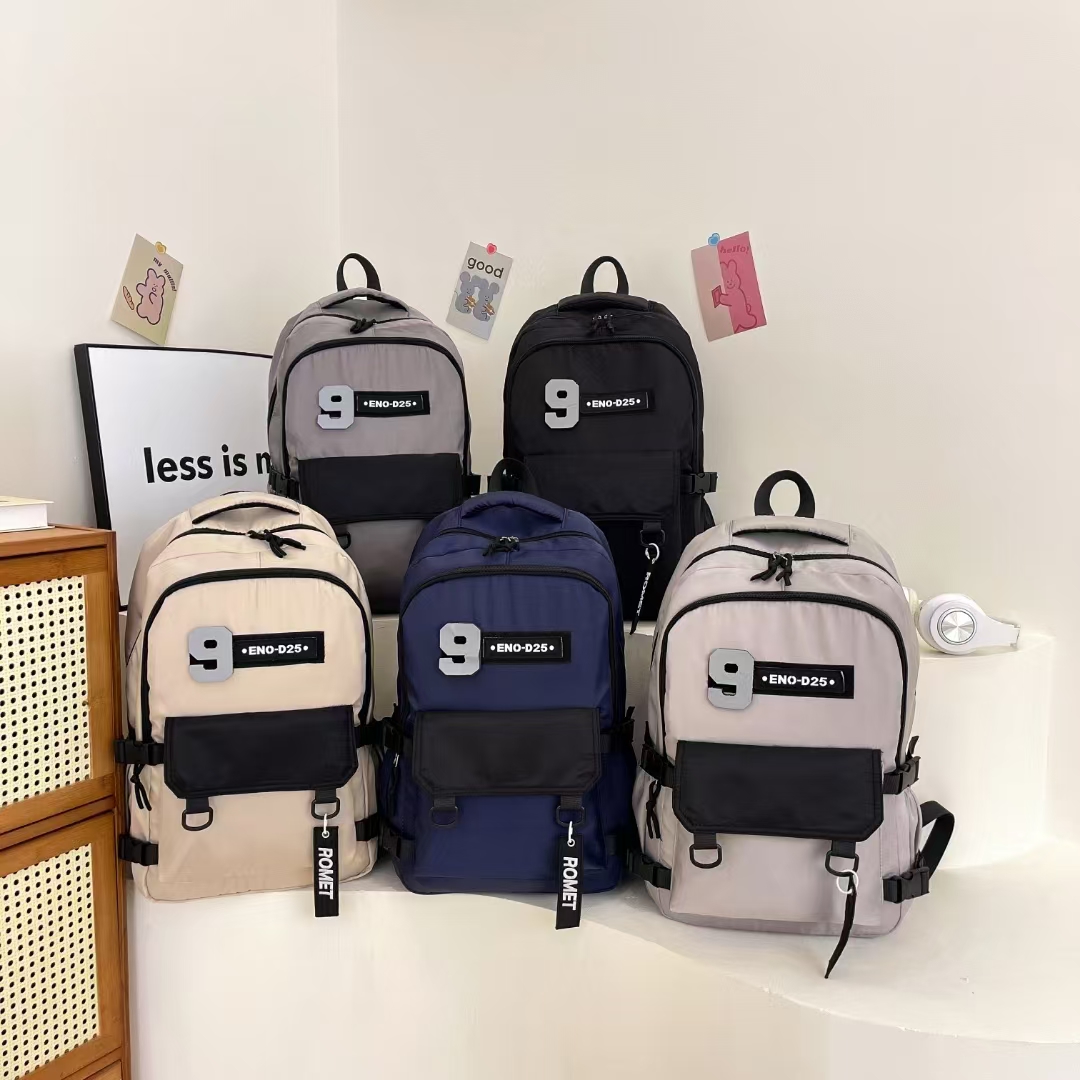 High school junior high school children's casual backpack 2024 fashion backpack men's and women's Oxford cloth waterproof schoolbag 2024 students fashion backpack