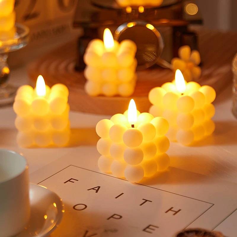 单色魔方电子香薰蜡烛灯浪漫情调求婚表白氛围仪式感生日布置装饰蜡烛香薰蜡烛圣诞树蜡烛生日蜡烛蜡烛香薰工艺蜡烛大豆蜡烛