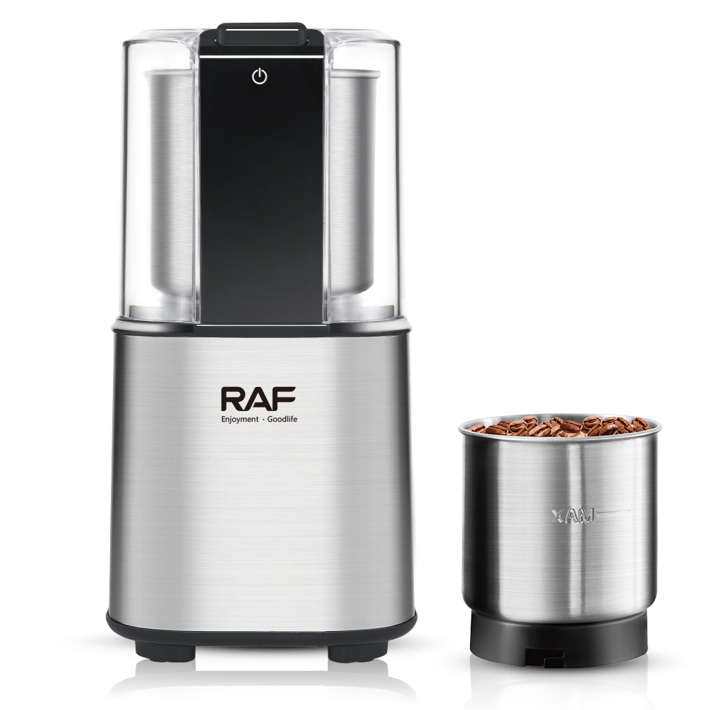 RAF European standard electric bean grinder, dry grinder, household lightweight grinding cup, portable coffee bean pulverizer R.7130 Item Picture