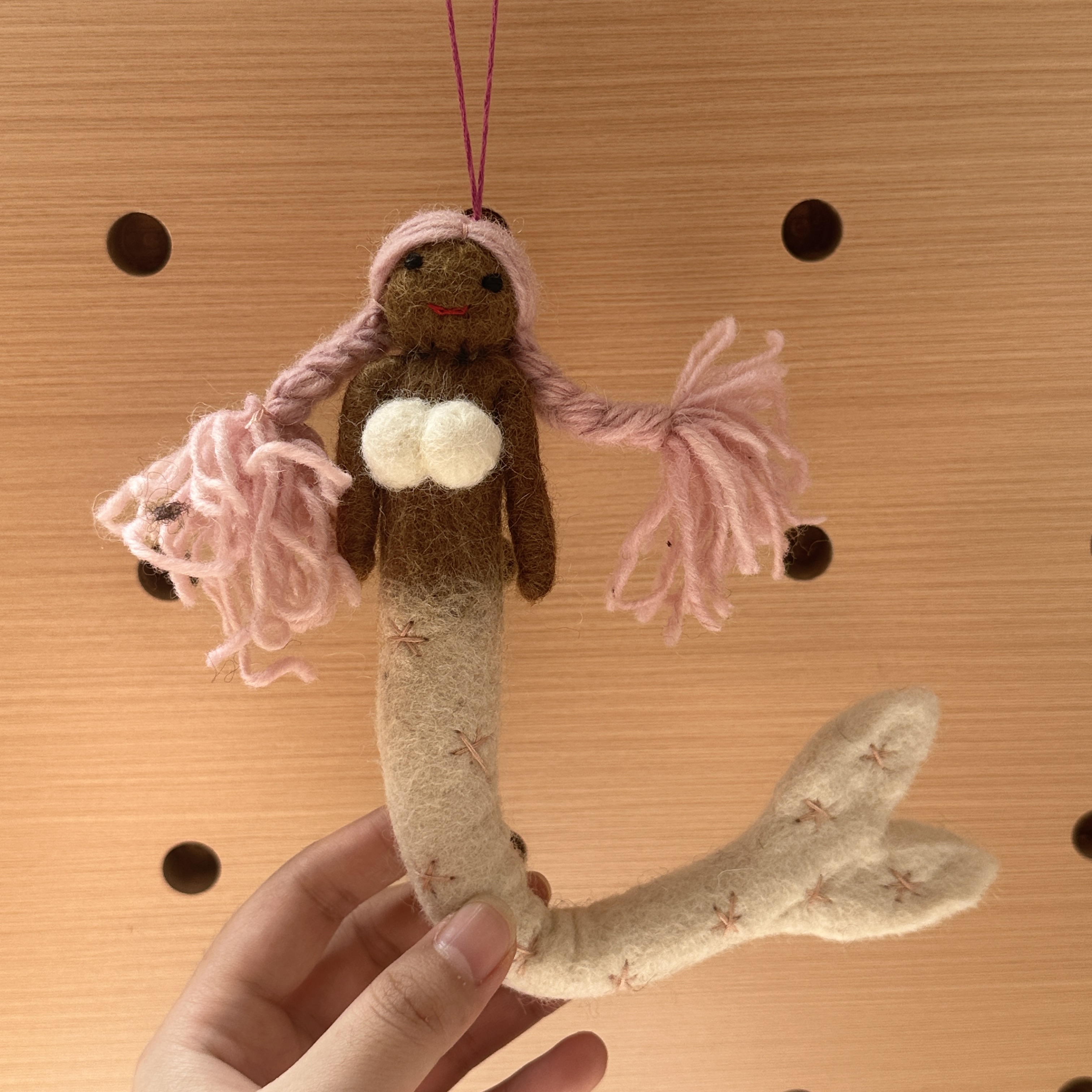 ins风羊毛毡可爱美人鱼立体玩偶挂饰包挂服装配饰家居装饰创意礼详情16