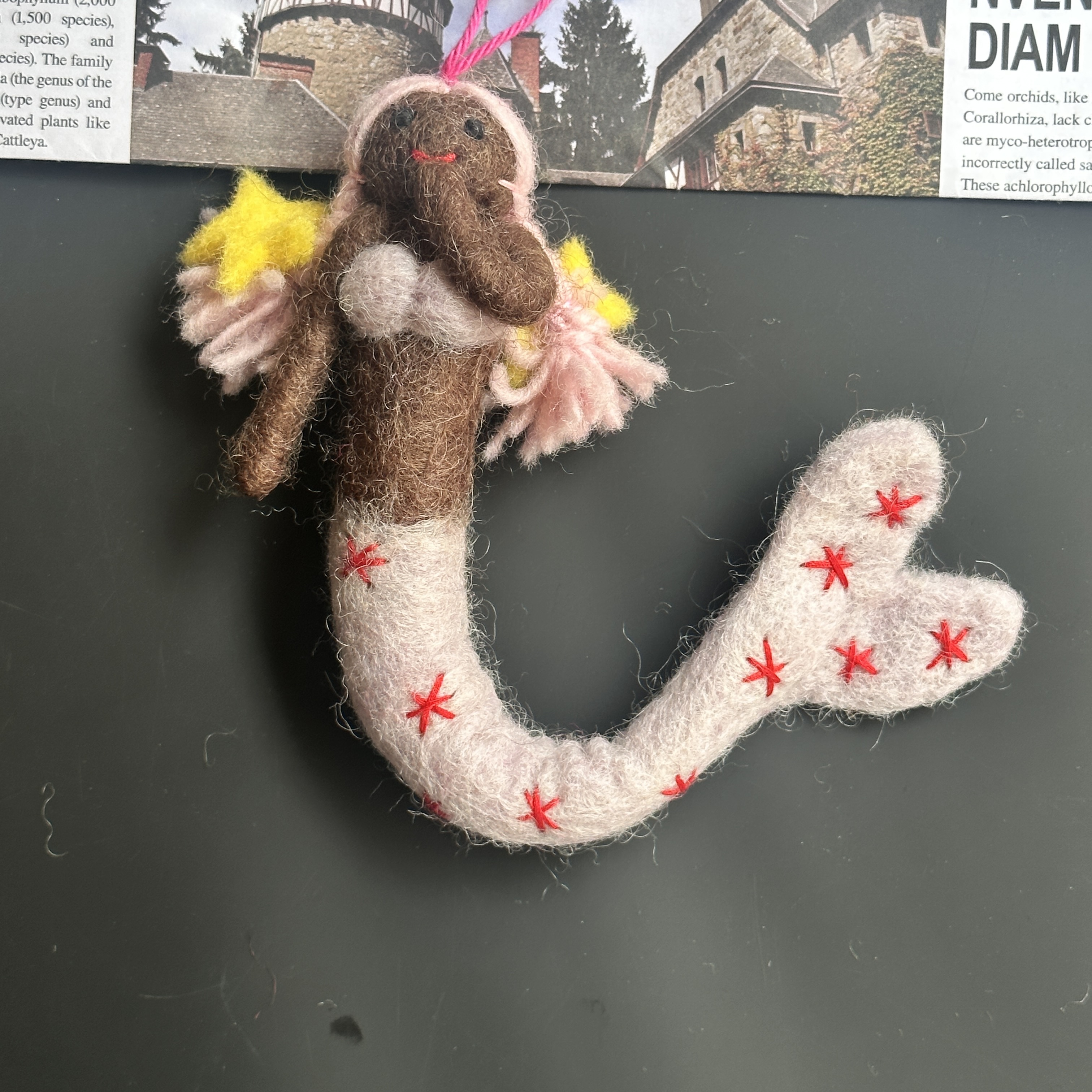 ins风羊毛毡可爱美人鱼立体玩偶挂饰包挂服装配饰家居装饰创意礼详情13