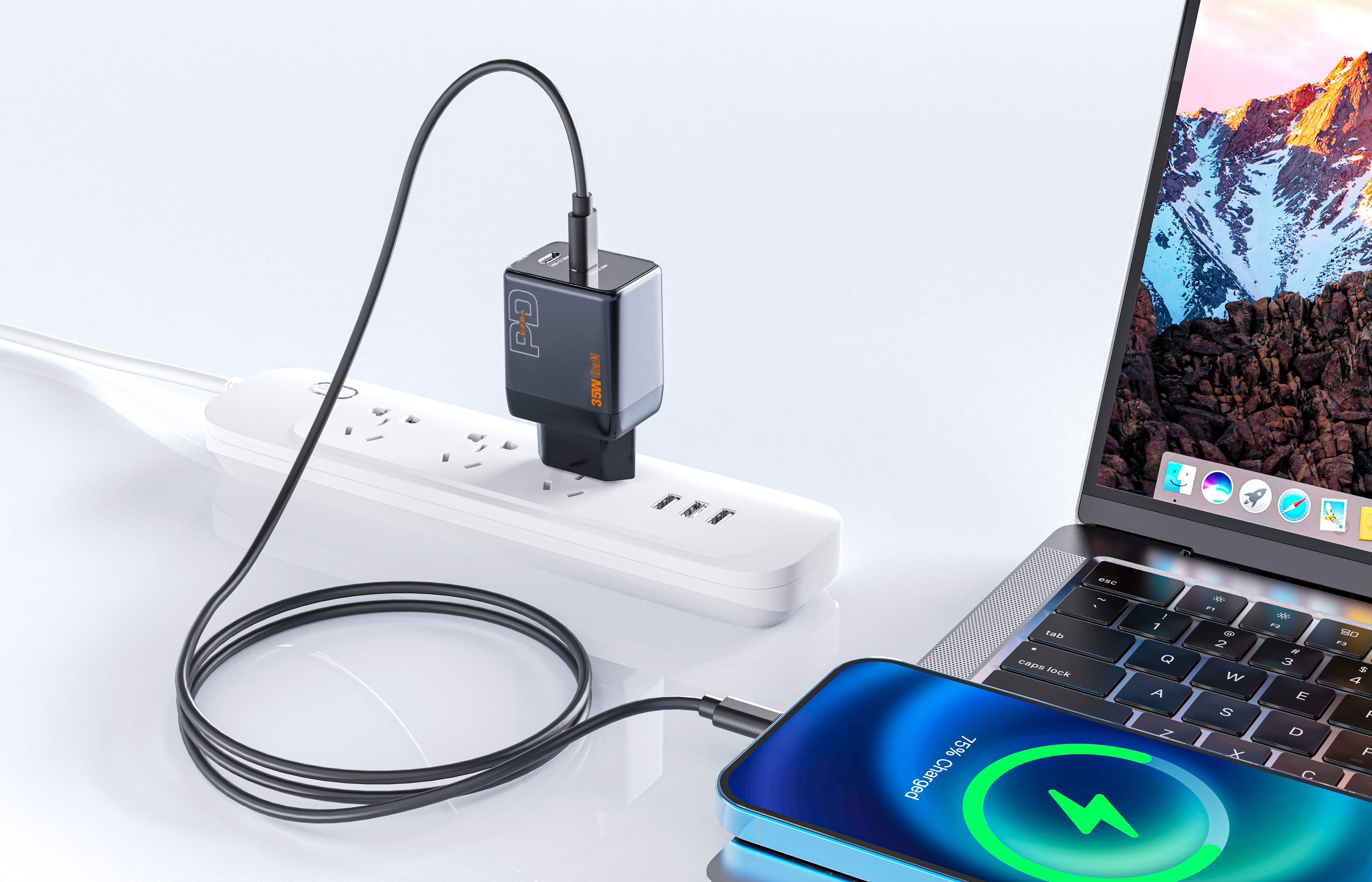 EZRA cross-border 3-in-1 wireless charging plug HC162 Apple mobile phone fast charging bank convenient charging stand