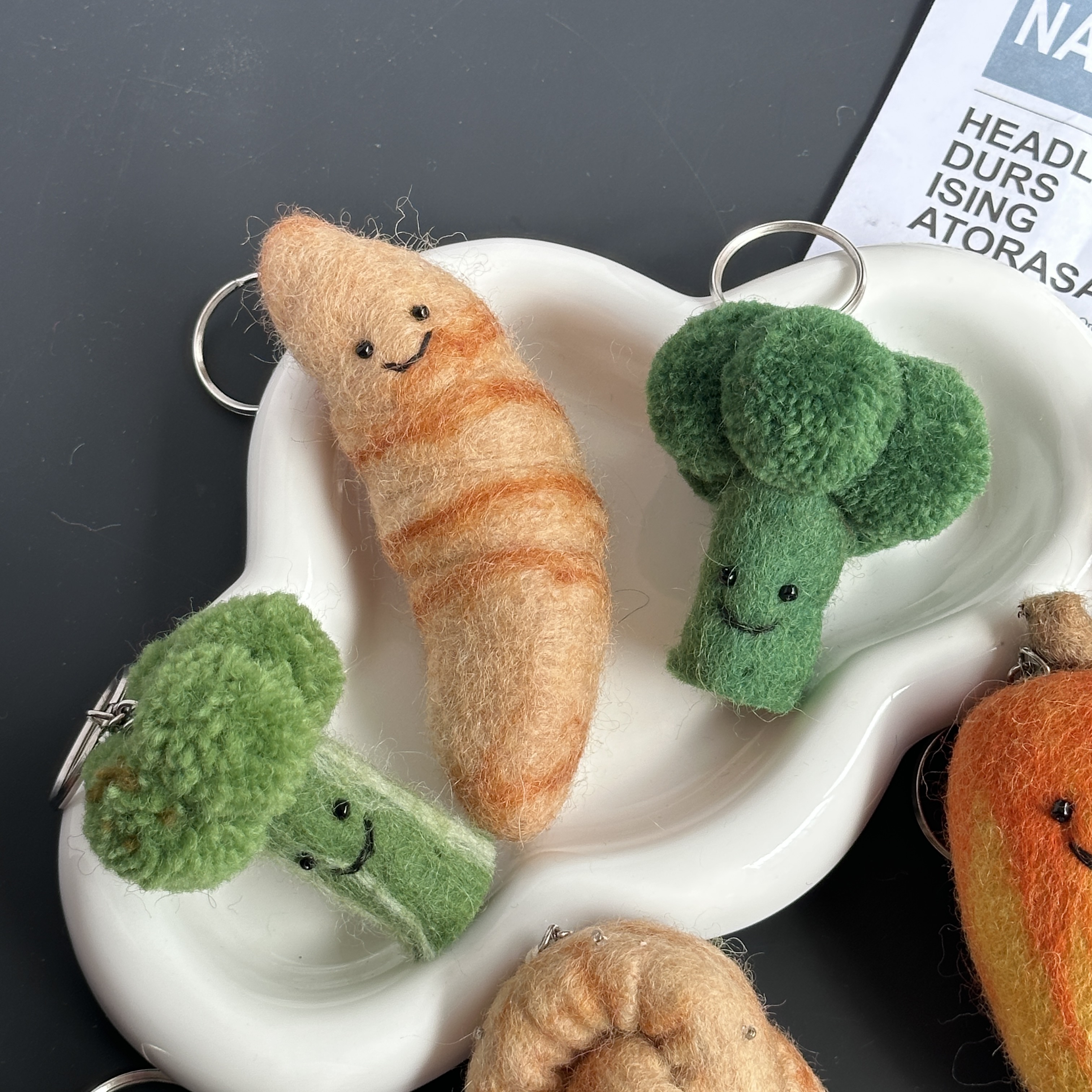 纯手工羊毛毡挂饰高颜值水果蔬菜可爱韩系miu系包挂件背包配饰详情4