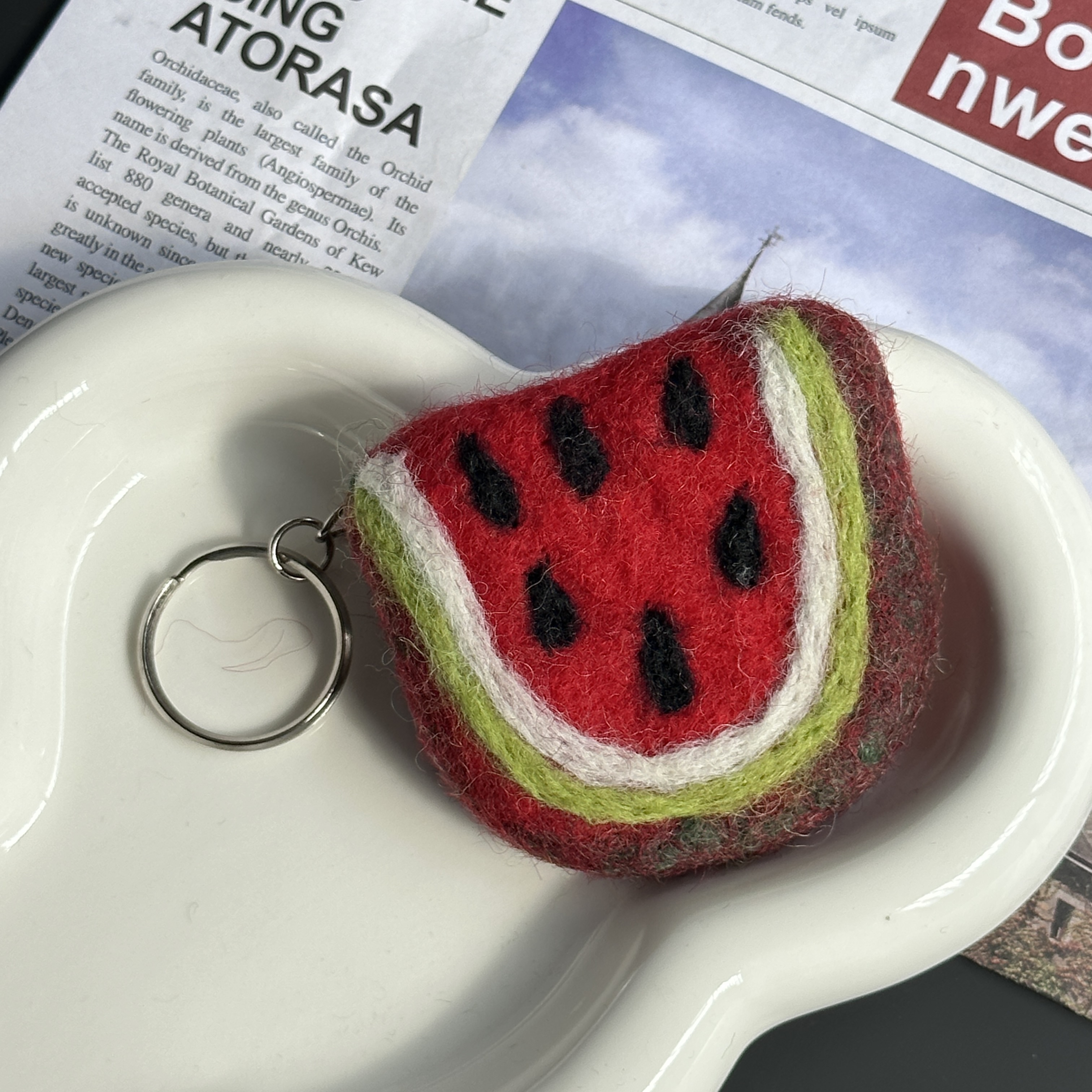 纯手工羊毛毡挂饰高颜值水果蔬菜可爱韩系miu系包挂件背包配饰详情12