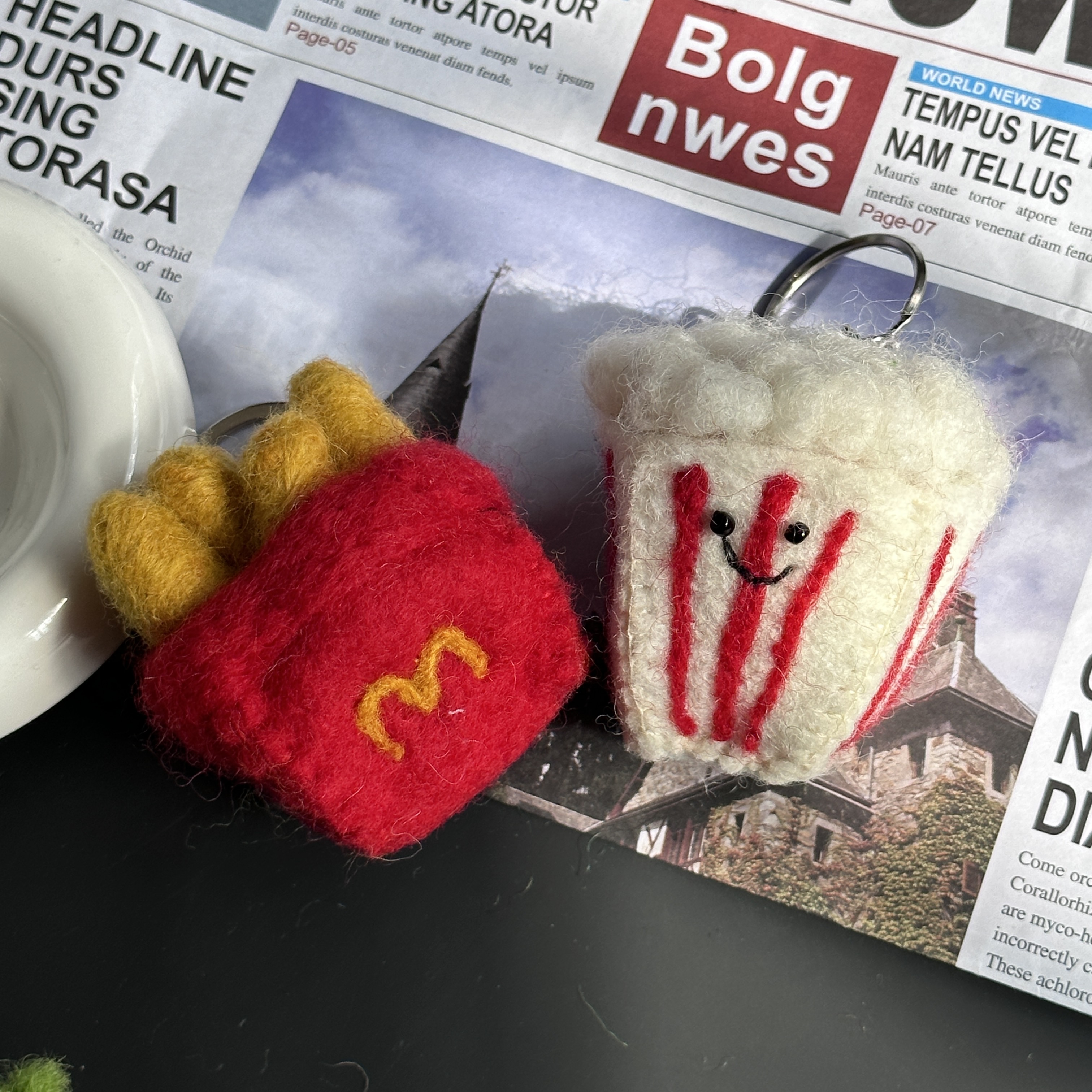 纯手工羊毛毡挂饰高颜值水果蔬菜可爱韩系miu系包挂件背包配饰详情6