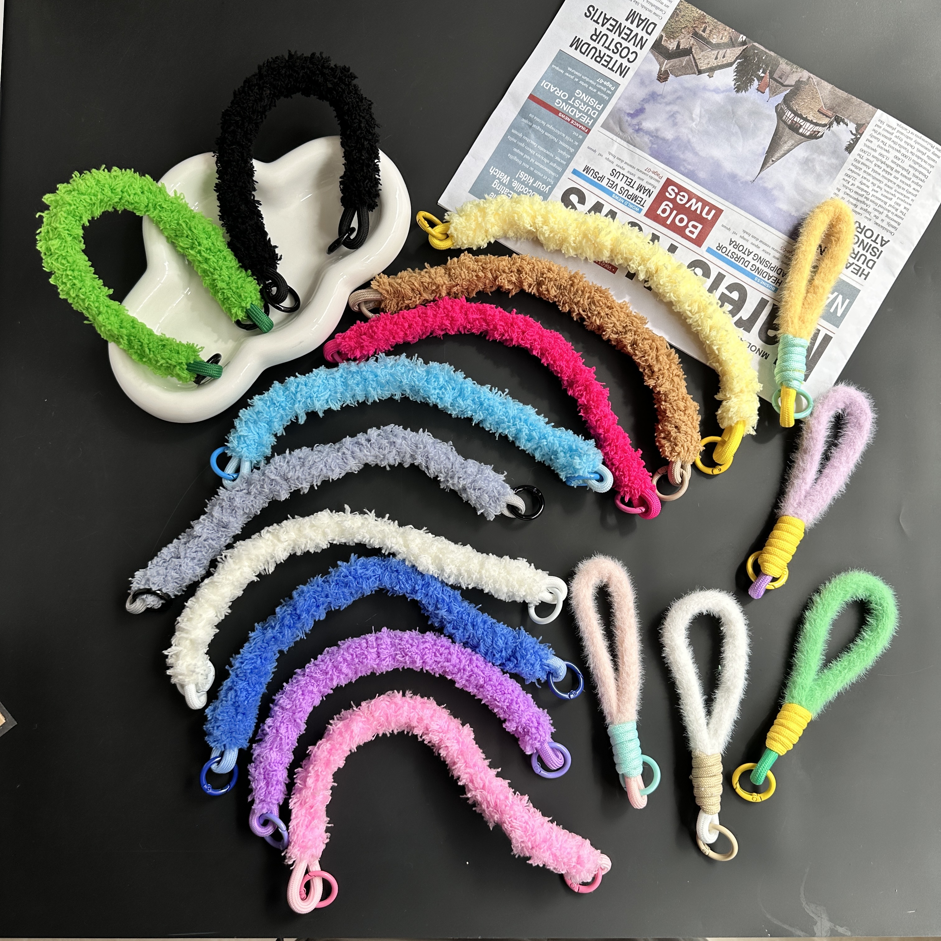 手工编织miu系包挂配饰高颜值ins挂绳挂件手机壳手挽绳钥匙扣配件详情5