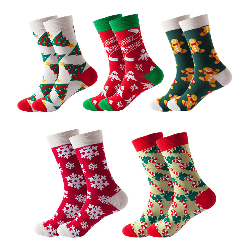 New autumn and winter European and American ins trend socks, Amazon cross-border mid-calf socks, Christmas special cotton socks, sports and casual Christmas socks details Picture