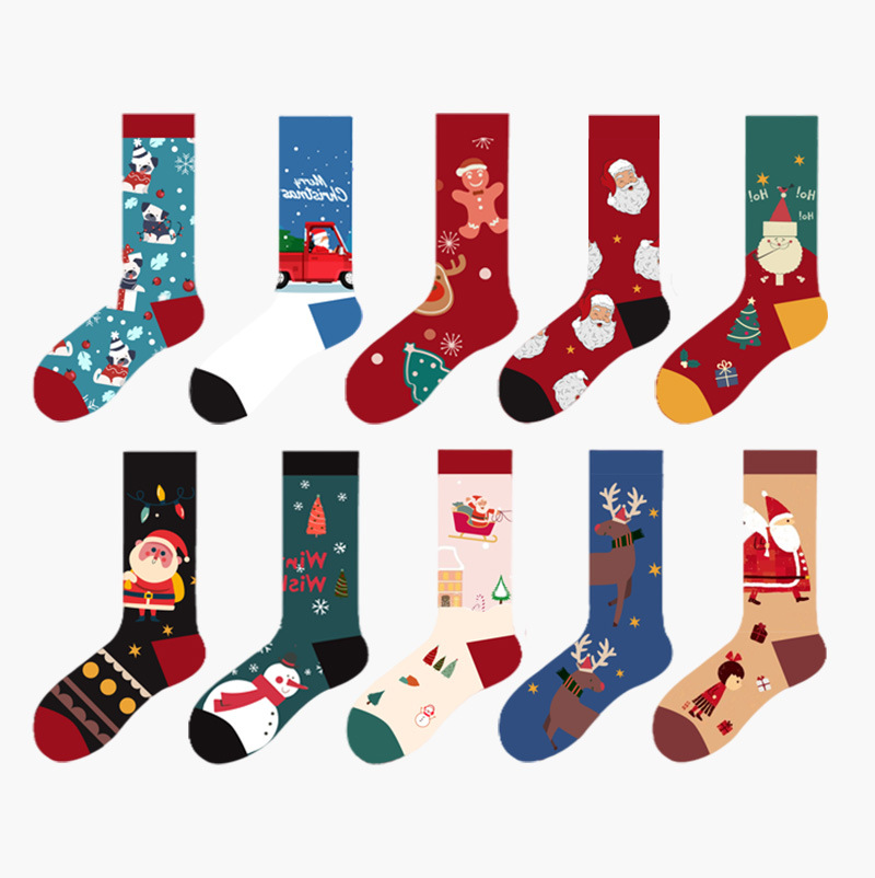 New autumn and winter European and American ins trend socks, Amazon cross-border mid-calf socks, Christmas special cotton socks, sports and casual Christmas socks