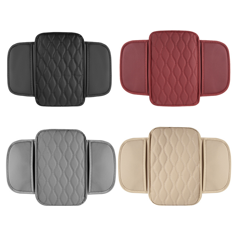 Multi-functional car armrest box height-increasing pad, car armrest box pad with storage, car leather and cotton, cross-border best-selling interior armrest box cover Item Picture