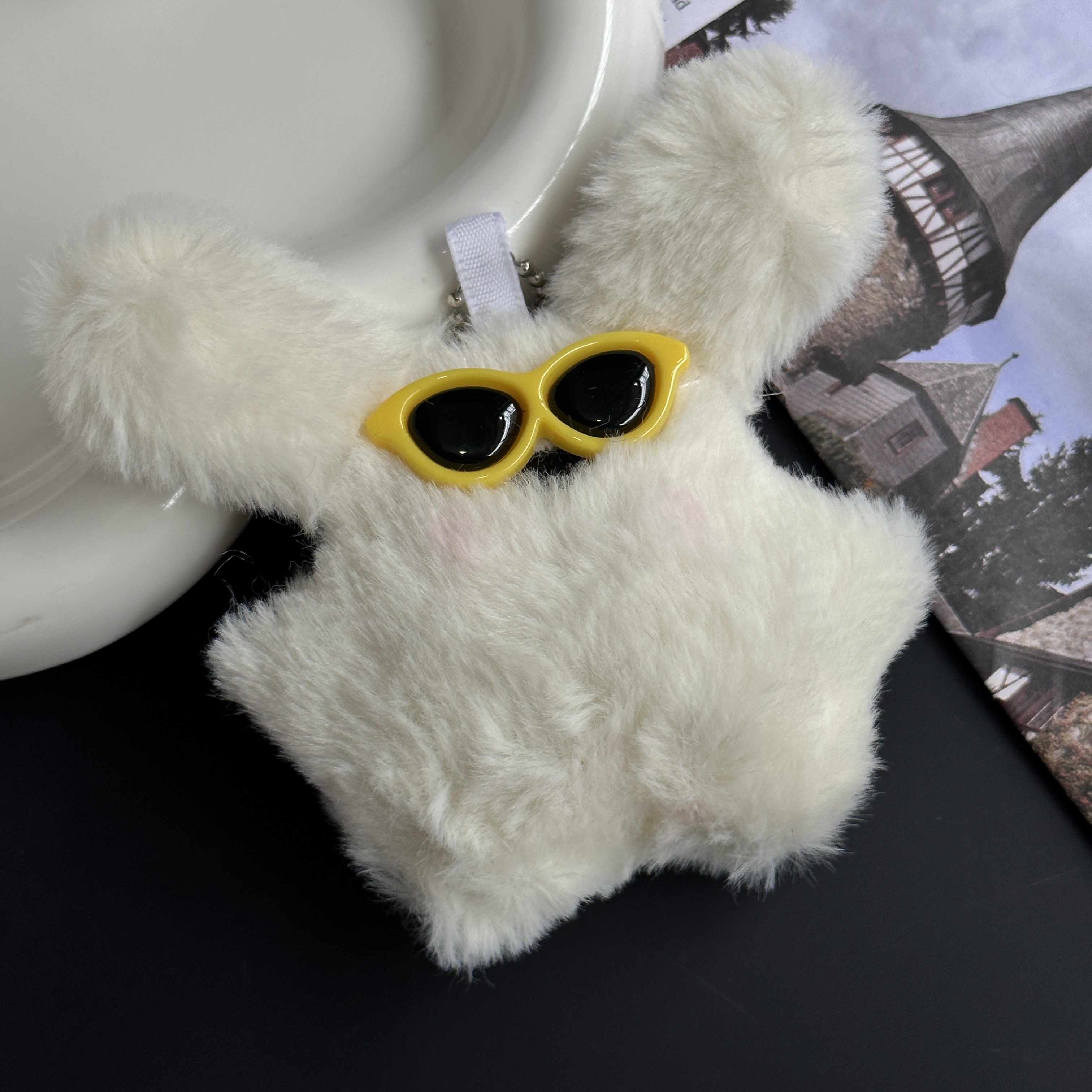 可爱毛绒墨镜兔兔miu系包挂挂件高颜值ins风钥匙扣挂饰配饰配件详情7