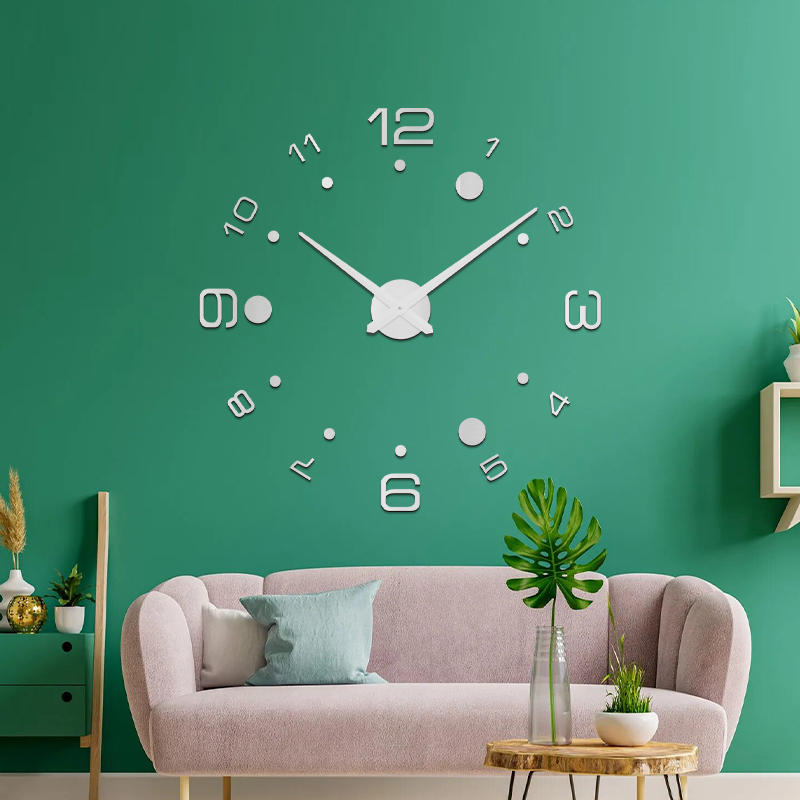 diy large-sized creative wall clocks, wall clock mirror, wall clock mirror wall stickers, wall stickers, acrylic in stock Specification image