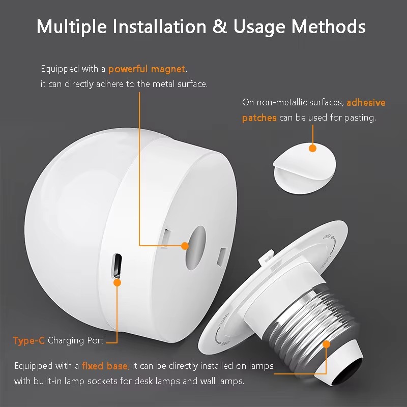 Rechargeable LED E26/E27/B22/E14 Bulb 3.5W Temperature: 3000K/4500K/6000K Adjustable DC 5V 1A Battery Capacity thumbnail