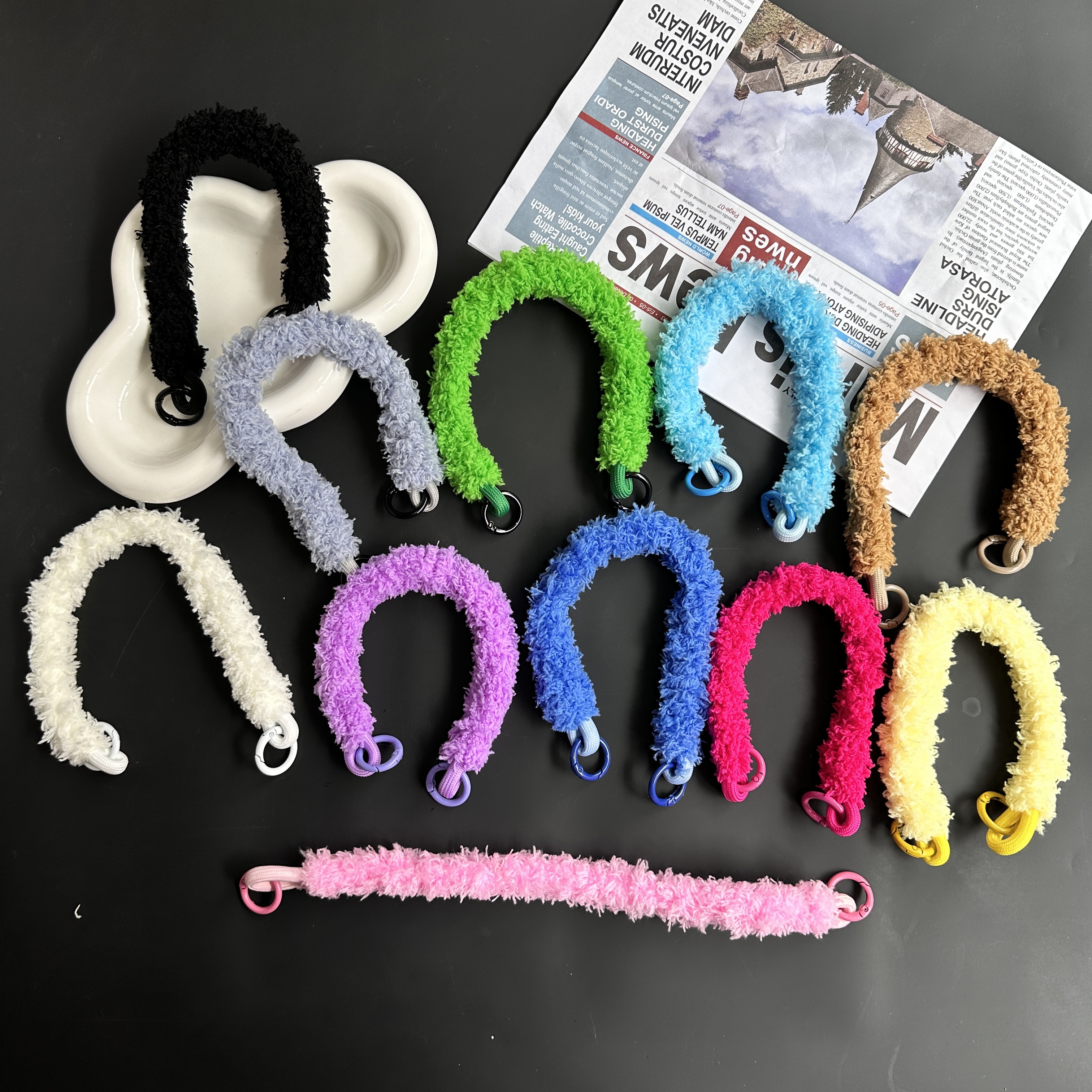 手工编织miu系包挂配饰高颜值ins挂绳挂件手机壳手挽绳钥匙扣配件详情3