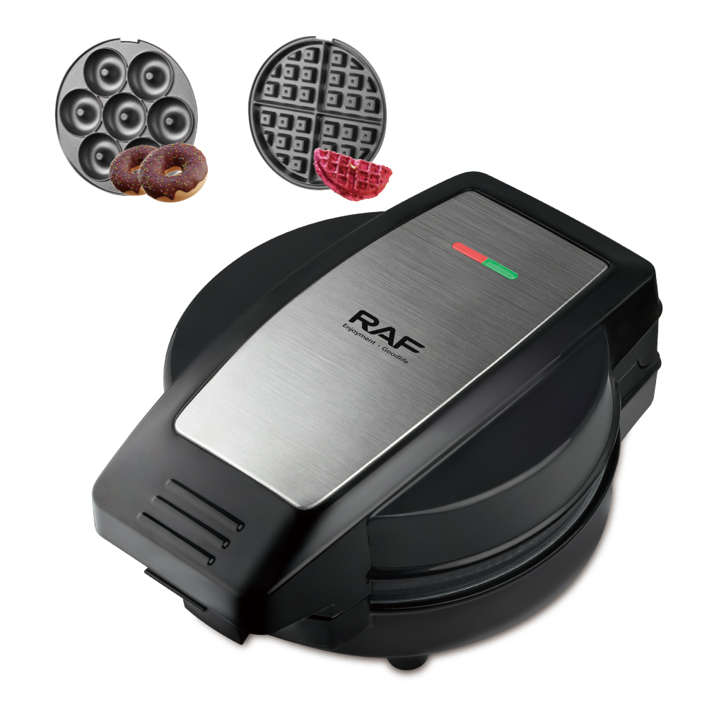 RAF European standard cross-border 2-in-1 sandwich maker, breakfast maker, double-sided heating multi-functional toaster and waffle maker Item Picture