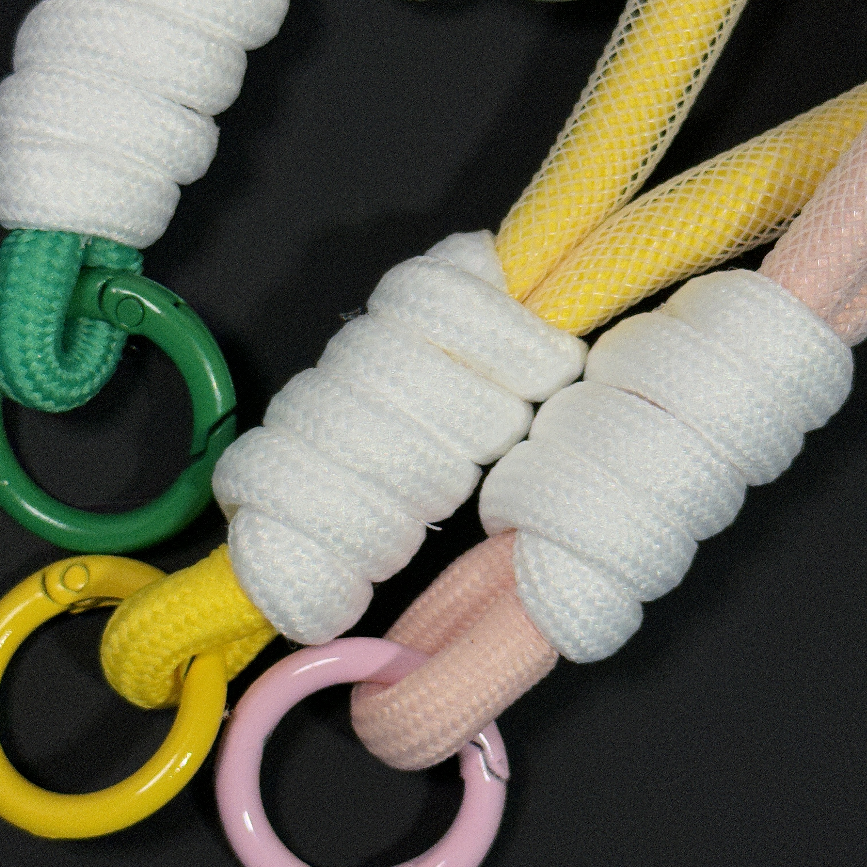 新国潮马卡龙INS风创意拼色打结防丢手机钥匙扣绳编织挂绳包挂件详情28