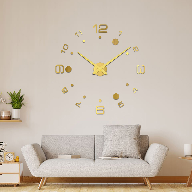 diy large-sized creative wall clocks, wall clock mirror, wall clock mirror wall stickers, wall stickers, acrylic in stock details Picture