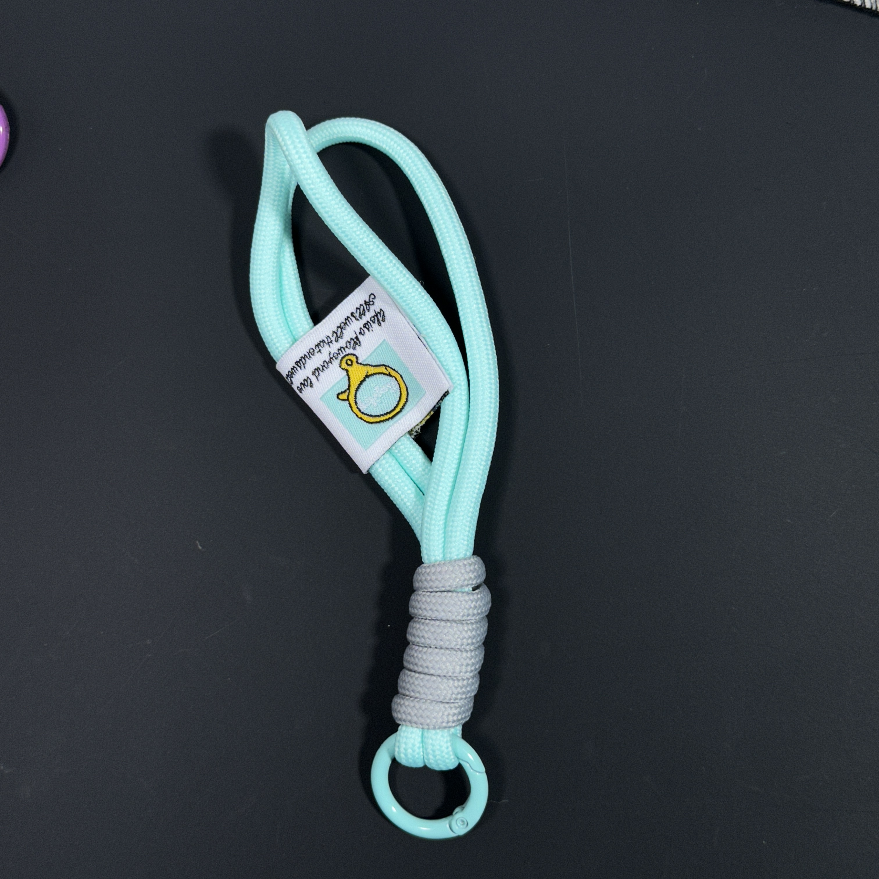 新国潮马卡龙INS风创意拼色打结防丢手机钥匙扣绳编织挂绳包挂件详情8