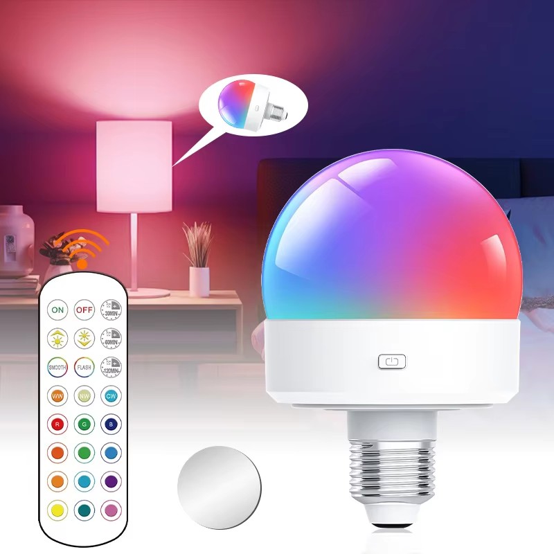 Rechargeable LED Bulb with Remote E27/B22/E26/E14 Detachable Charging Puck Emergency Lamp Bulb thumbnail