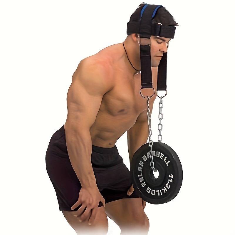 Cross border head and neck cap shoulder weight strength training device chain lead set head and neck barbell training neck cap details Picture