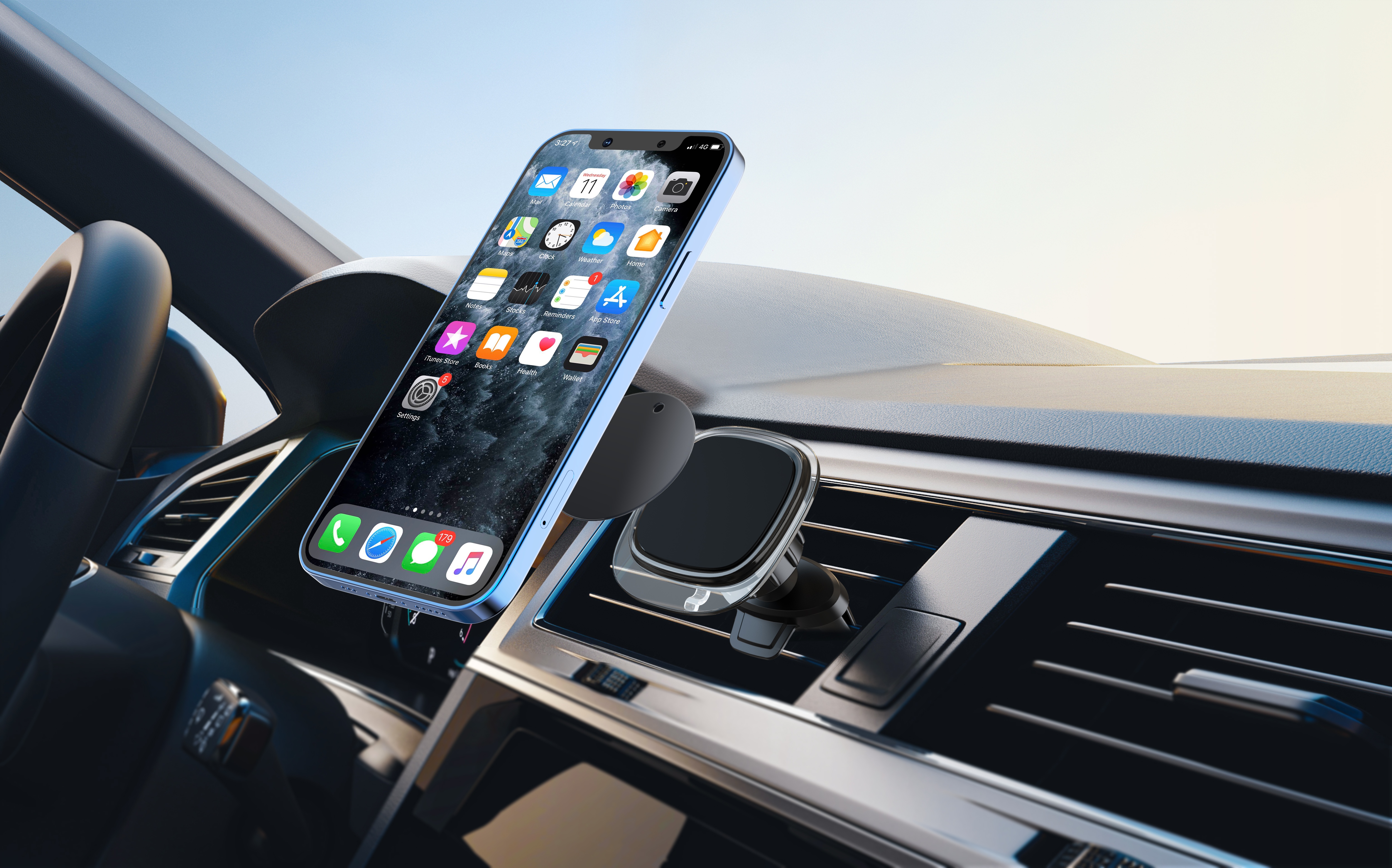 EZRA车载导航多功能手机支架汽车防滑垫无线充电架 HL109 车载手机支架