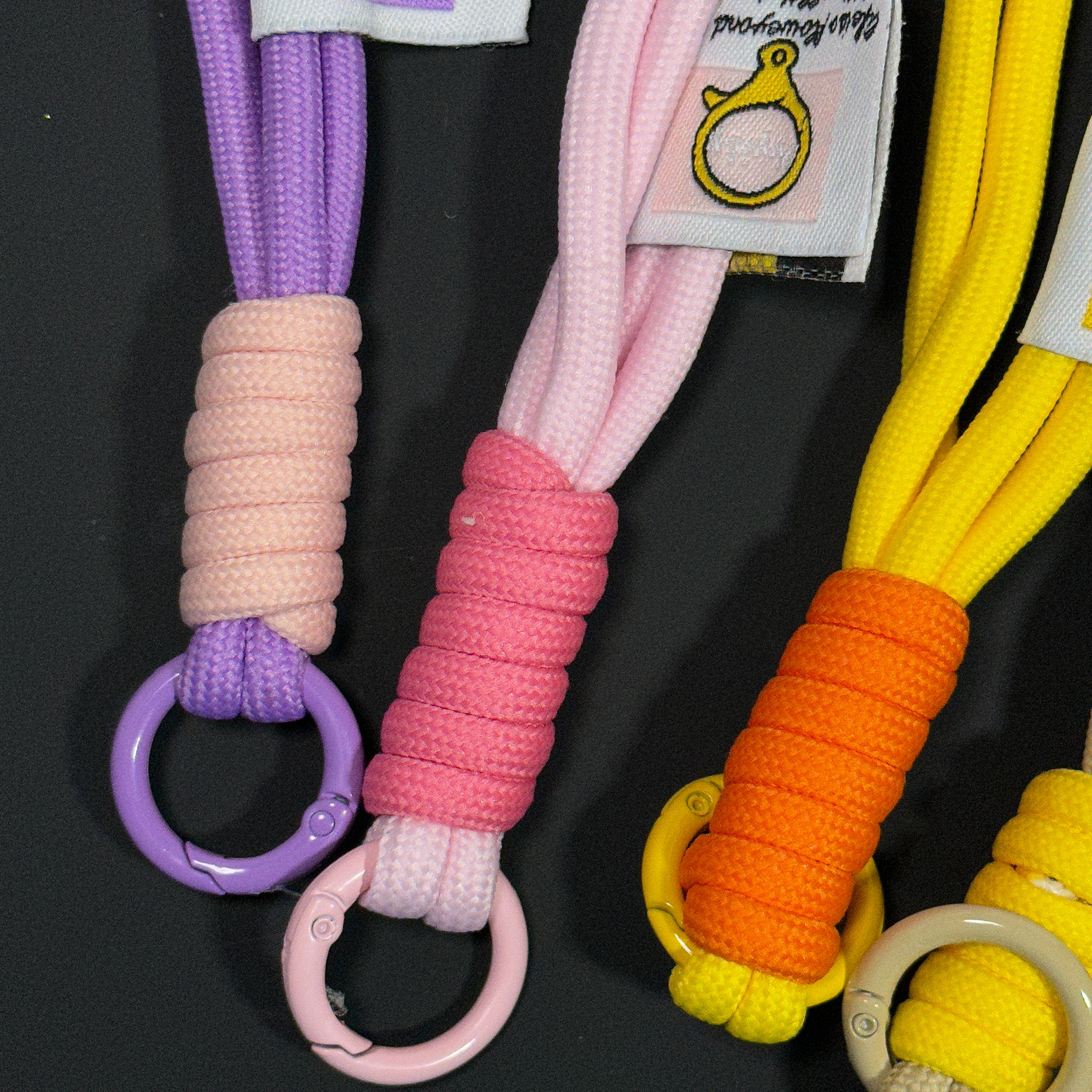 新国潮马卡龙INS风创意拼色打结防丢手机钥匙扣绳编织挂绳包挂件详情5