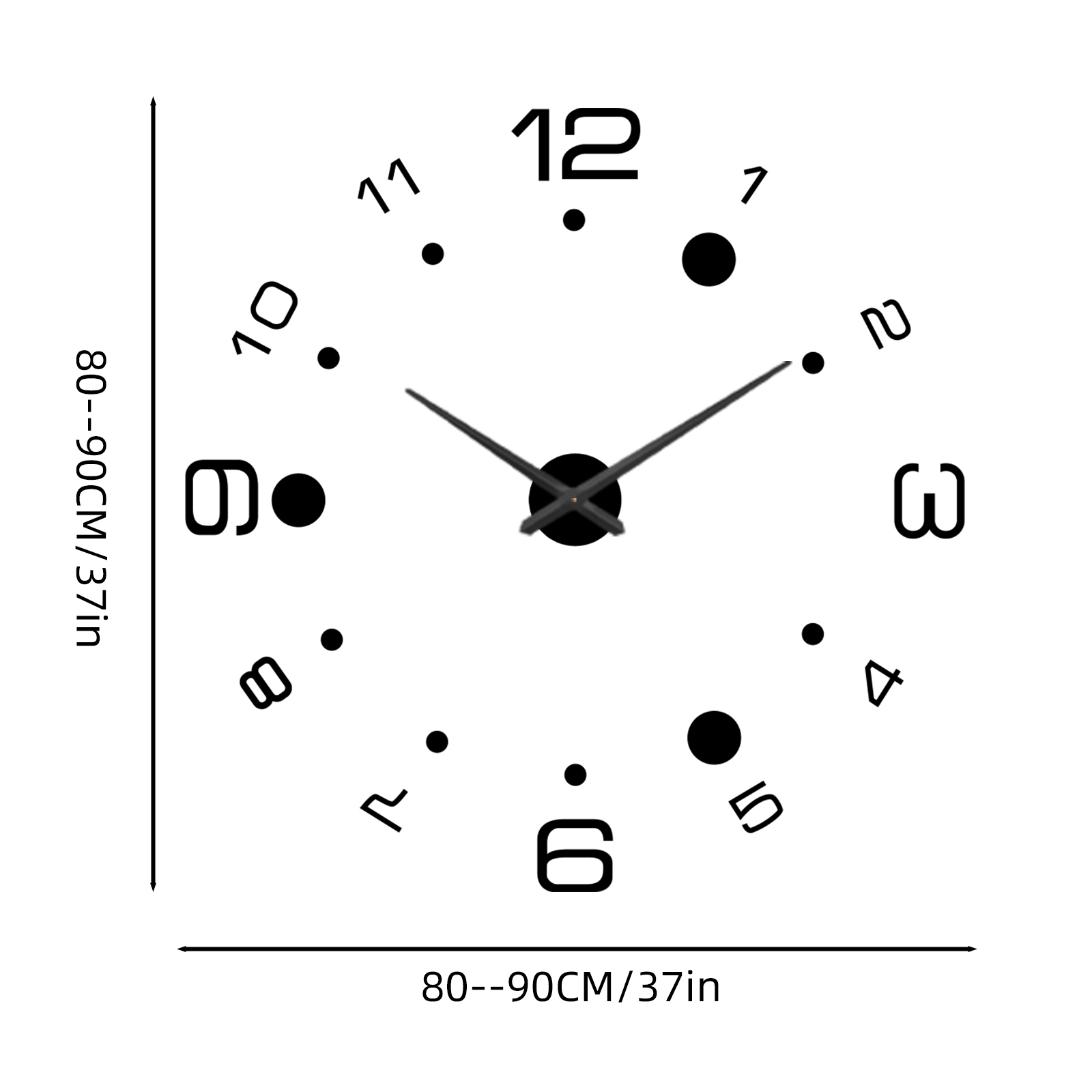 diy large-sized creative wall clocks, wall clock mirror, wall clock mirror wall stickers, wall stickers, acrylic in stock Item Picture