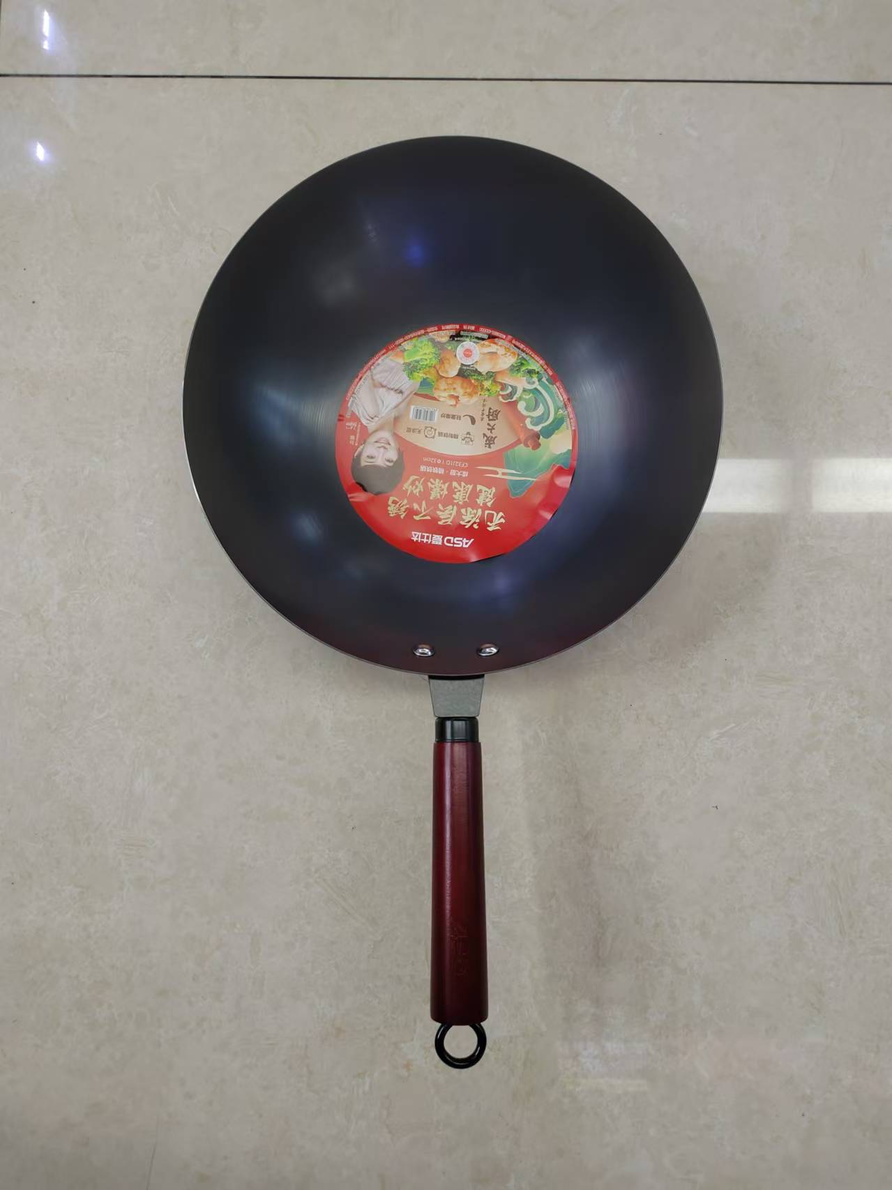 Aishida uncoated non-stick wok, traditional iron wok, old-fashioned wok, household gas stove, induction cooker, suitable flat pan, cookware, aluminum wok, kitchenware, glass lid wok, iron wok, non-stick wok, foreign kitchen utensils, gift cookware pic 1