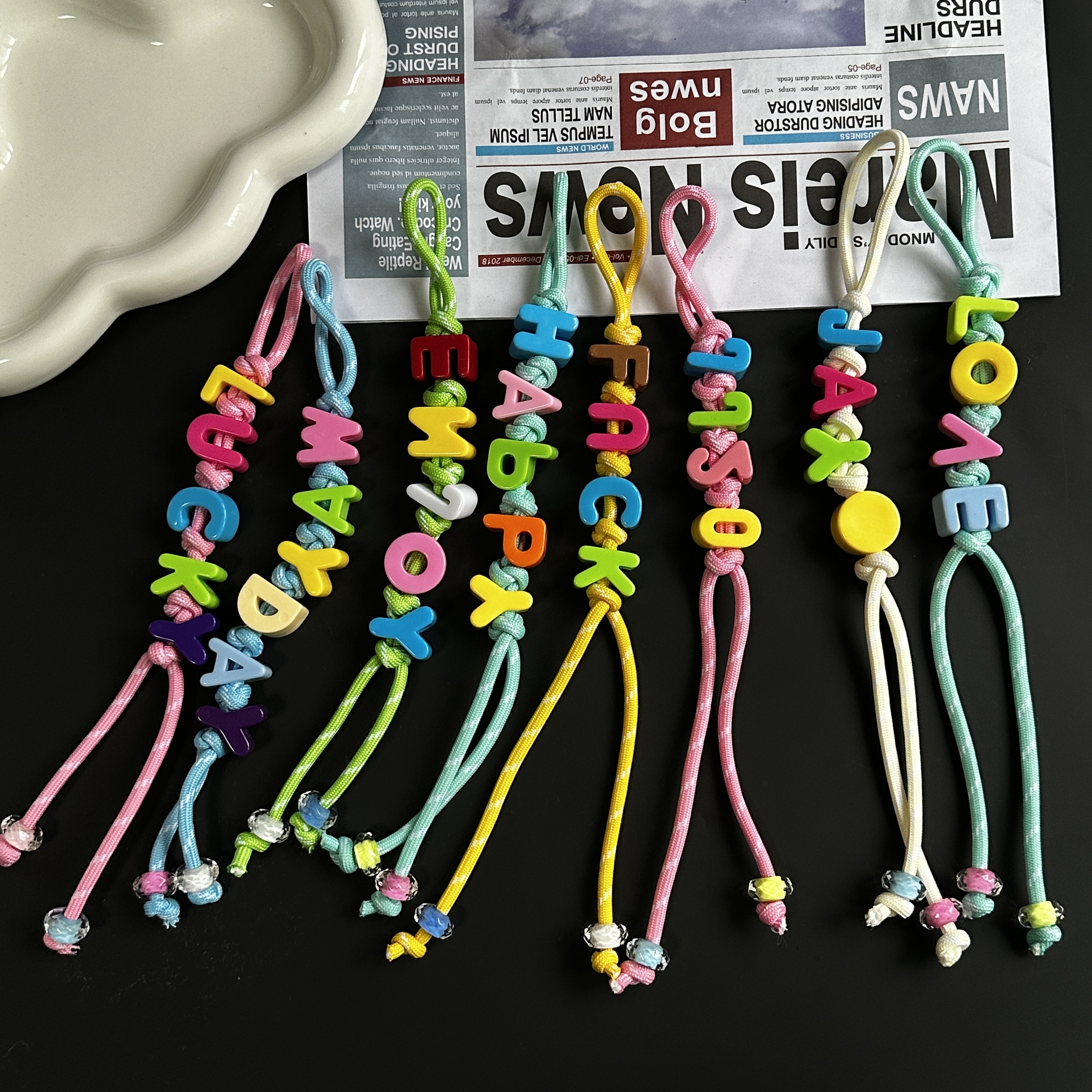 爆款手机挂绳diy手绳编织包包配饰miumiu风钥匙扣装饰挂件挂饰详情30