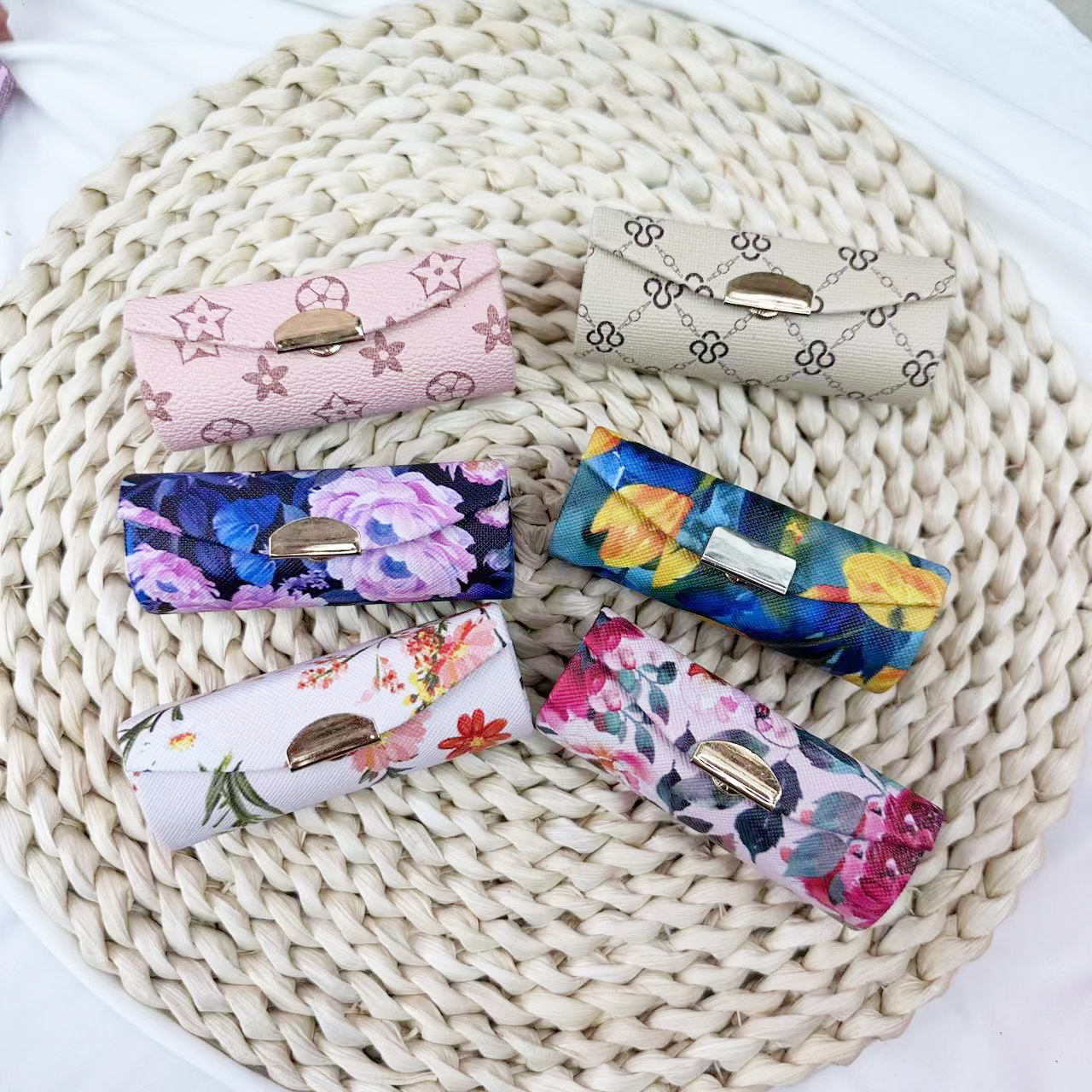 时尚印花口红盒复古口红盒软木口红盒