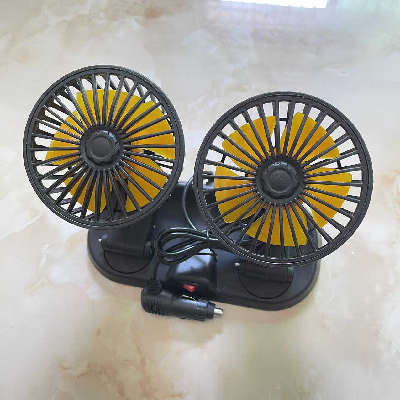 车载风扇强风车用双头12V24V大货车小空调制冷强力车内风扇详情7