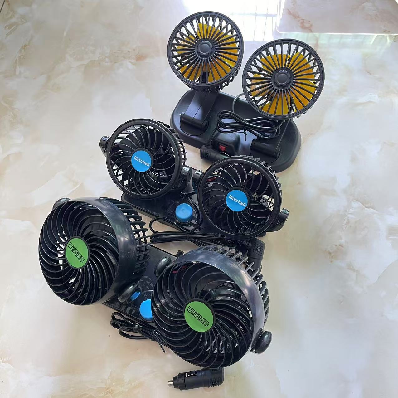 车载风扇强风车用双头12V24V大货车小空调制冷强力车内风扇详情4