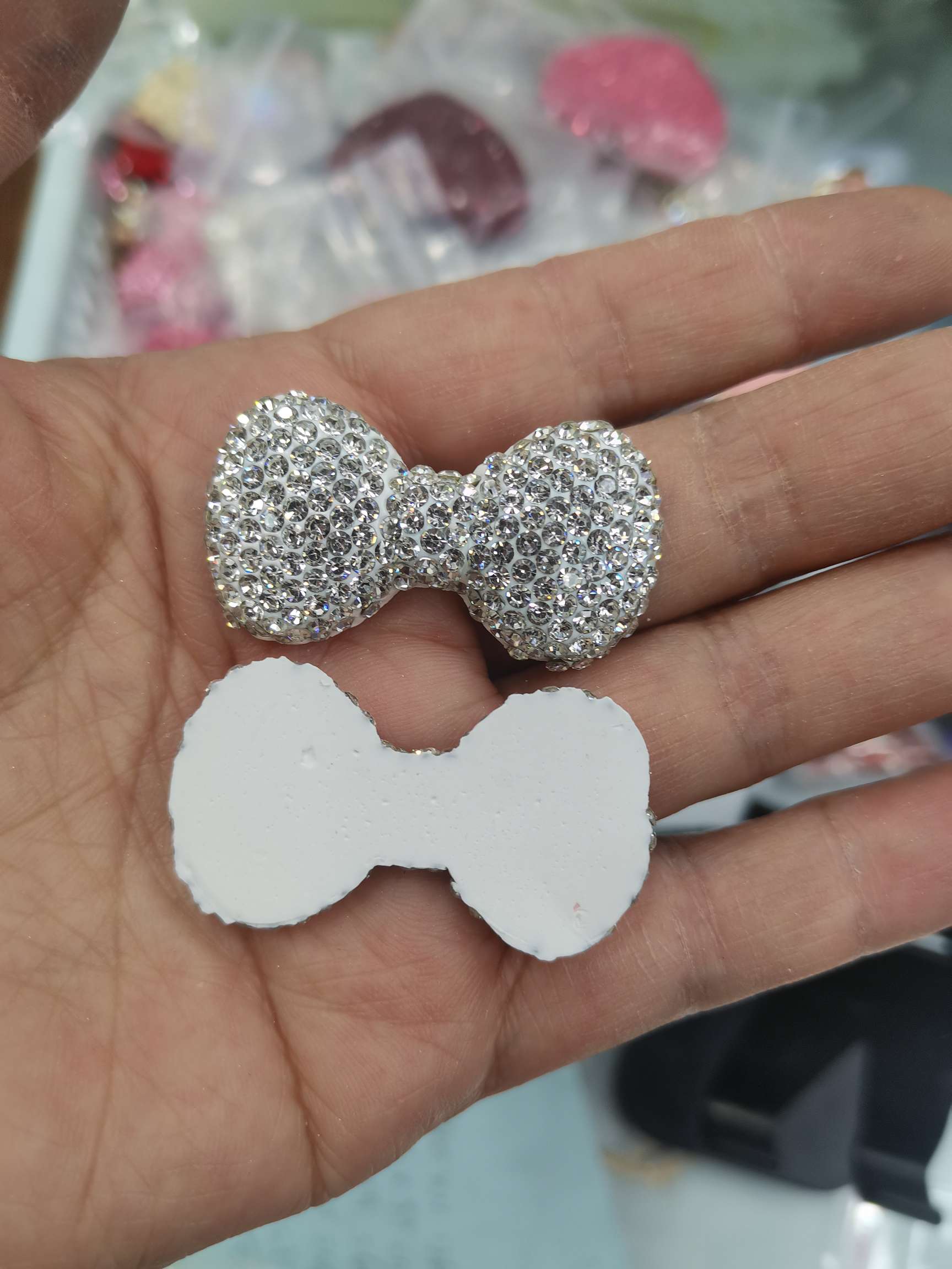 Ceramic clay half-bow tie element accessory