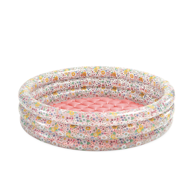 INTEX58427 New Champagne Chrysanthemum soft Bottom Baby water Pool, baby play pool, inflatable bubble bottom children's water pool Item Picture